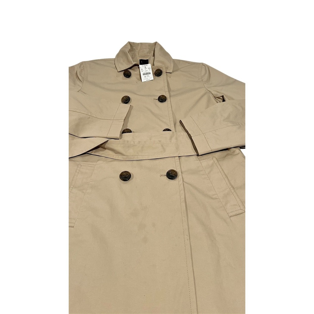 NWT J.Crew Classic Trench Coat Light Khaki Tan Women's 4 - Picture 7 of 16